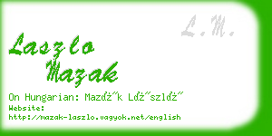 laszlo mazak business card